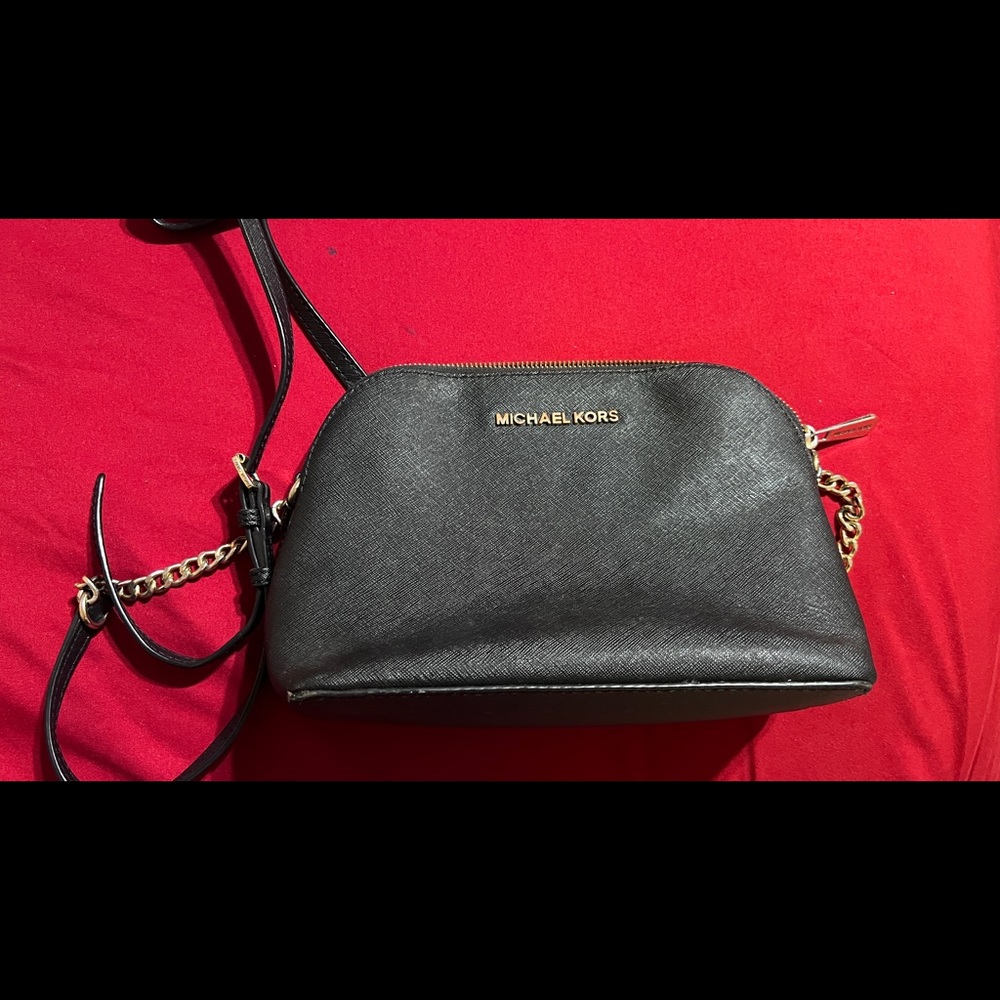 Michael Kord Leather Dome Crossbody Bag